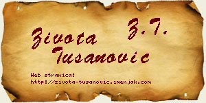 Života Tušanović vizit kartica
